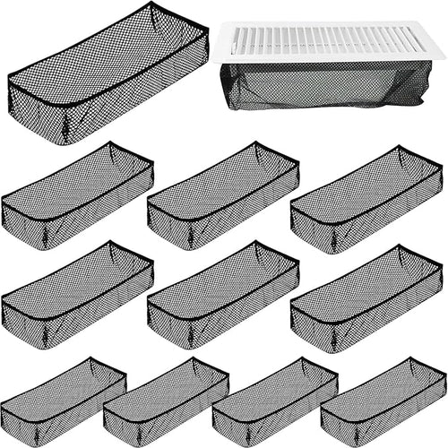 12 PCS Floor Register Traps 4 x 10 Inch Air Vent Filter Mesh Catcher Black Vent by LOSYHU