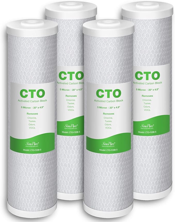 SimPure Whole House Water Filter Cartridges 5 Micron 20" x 4.5" CTO Activated by SimPure_Water