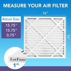 LotFancy 16x16x1 Air Filter MERV 11 6-Pack, Electrostatic Pleated AC Furnace - Image 2