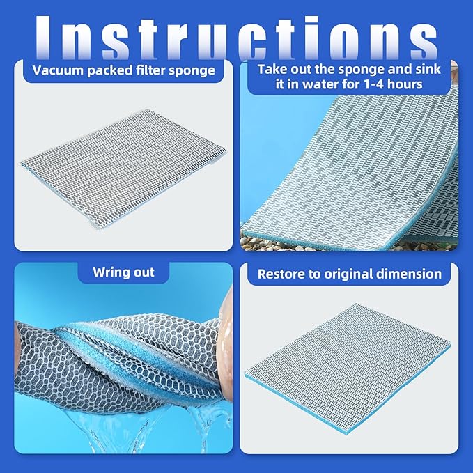 AQUANEAT Aquarium Filter Sponge 8-Layer Filter Media Pad, Cut-to-Size Foam Floss - Image 7