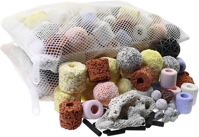 Aquarium Filter Media 15-in-1 Mineral Balls & Ceramic Rings - 500g by Mei+Ting