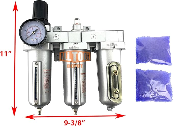 3/4" NPT HEAVY DUTY Industrial Grade Filter Regulator Coalescing Desiccant - Image 2