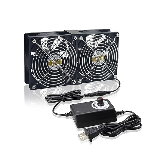 Big Airflow Computer Fan 2 * 120 mm x 25 mm 162CFM Small Brushless Axial by Unknown