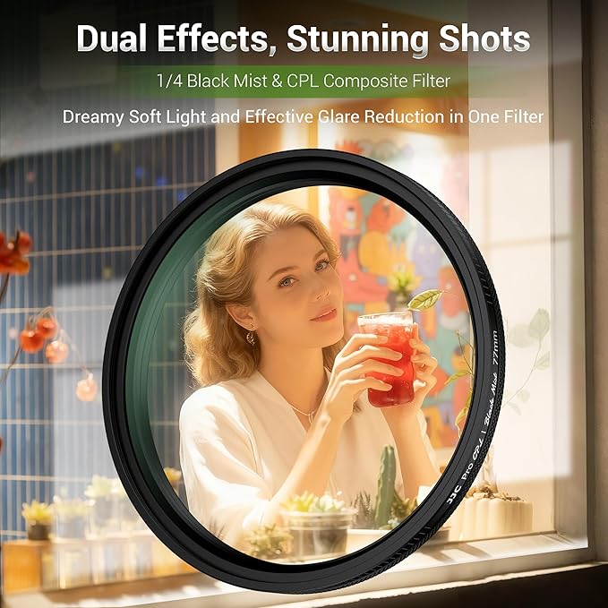 77mm Black Diffusion 1/4 & Reflectivity CPL 2 in-1 Filter - Image 2