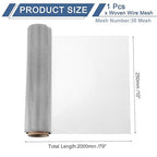 uxcell 30 Mesh 79" x 10" Woven Wire Mesh, 316 Stainless Steel Air Vent Filter - Image 2