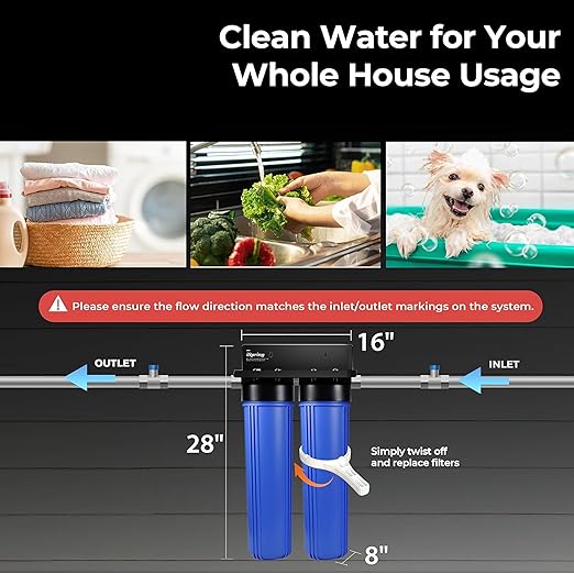 iSpring Whole House Water Filter System, 2-Stage Water Descaler and Water Filter - Image 4
