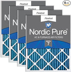 Nordic Pure 20x25x1 Pleated MERV 7 Air Filters 4 Pack by NordicPure
