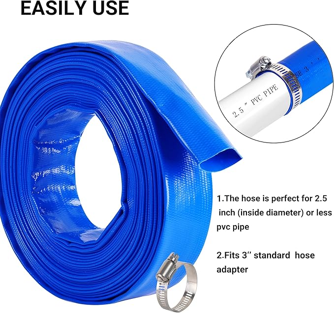 3" x 50 FT Pool Backwash Hose, - Image 5