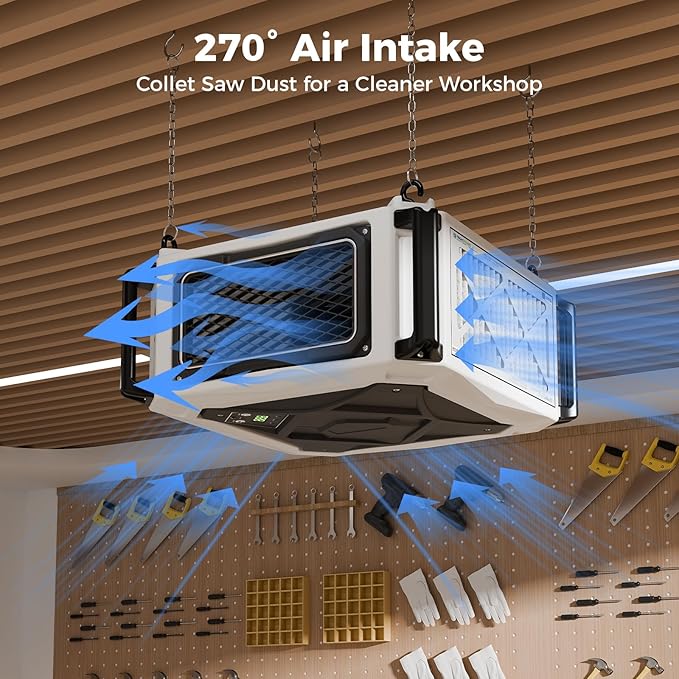 ALORAIR Hanging Intake Air Filtration Systems Woodworking 2 Stage Air Flow - Image 3
