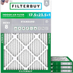 Filterbuy 17.5x23.5x1 Air Filter MERV 8 Essential Dust & Allergy Defense by Filterbuy