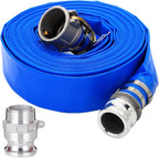 DAVCO 2" ID × 25 ft PVC Lay Flat Discharge Hose, Heavy Duty Reinforced Blue by DAVCO