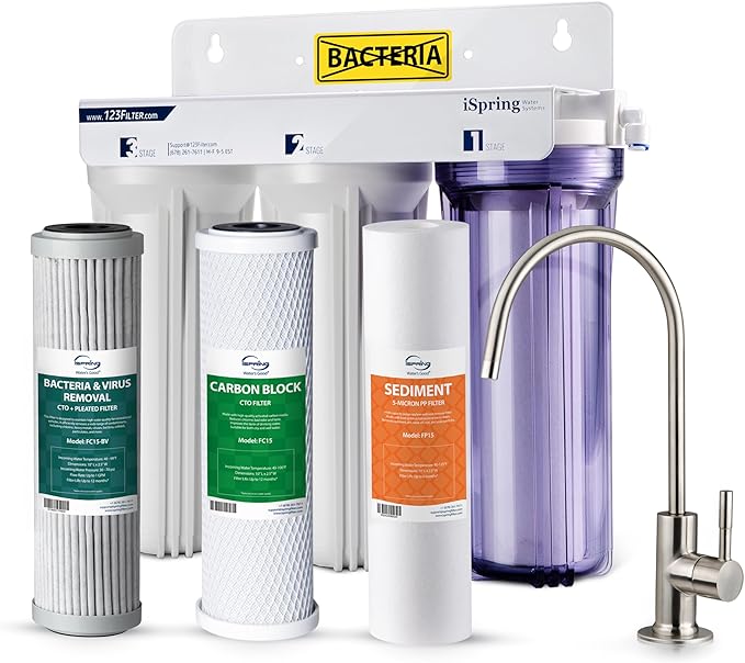 iSpring US31 Under Sink Water System, NSF Certified 3-Stage Water Filters by iSpring