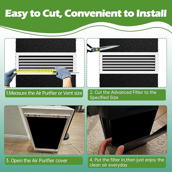 Cut to Fit Carbon Air Purifier Filter Roll, Carbon Pad Replacement - Image 6