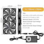 Big Airflow Computer Fan 2 * 120 mm x 25 mm 162CFM Small Brushless Axial - Image 3
