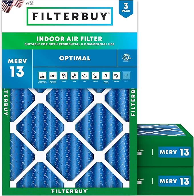 Filterbuy 18x24x4 Air Filter MERV 13 Optimal Smoke & Allergy Defense, by Filterbuy