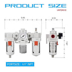 NANPU 1/2" NPT Air Filter, Regulator & Lubricator Combo - Image 4