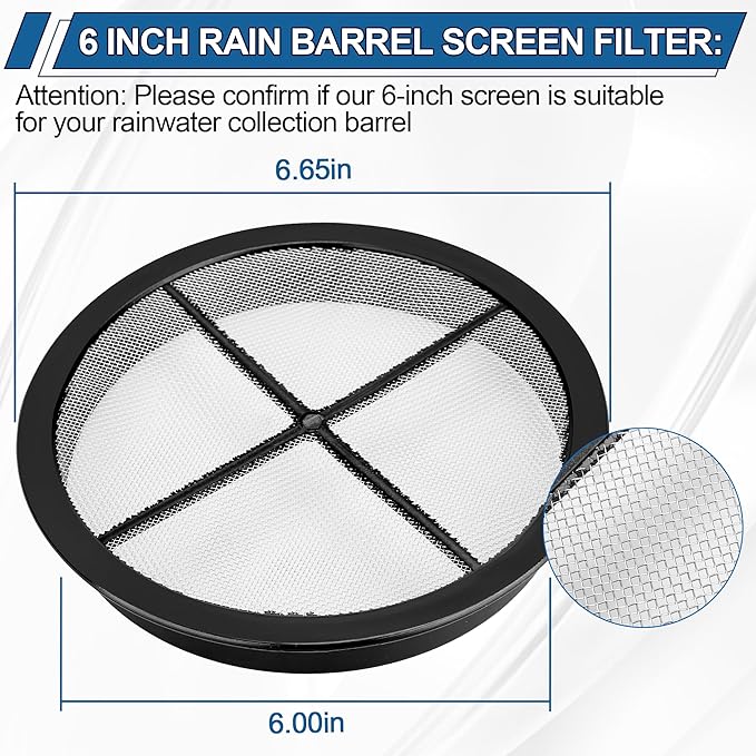 Rain Barrel Screen for Rain Barrel, 6 Inch Rain Barrel Cover for Rain Water - Image 3