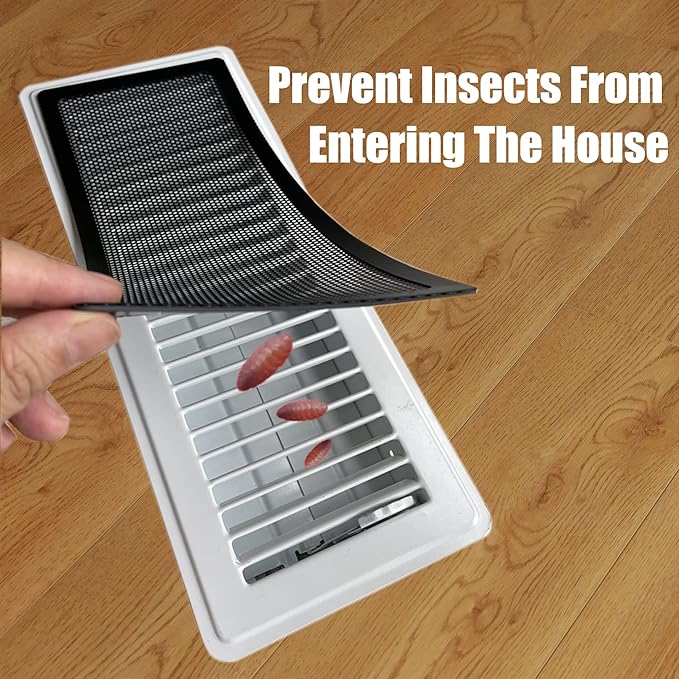 Floor Register Vent Cover- 4"x12" Magnetic Air Vent Screen Mesh Cover - Image 3