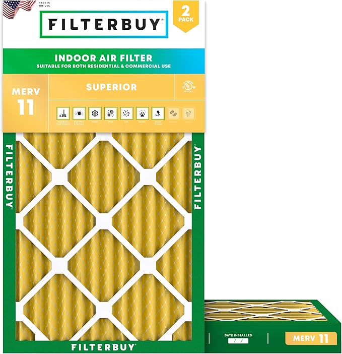 Filterbuy 18x30x2 Air Filter MERV 11 Superior Pet & Allergy Defense, by Filterbuy