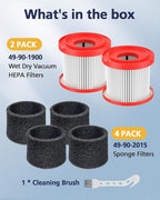 2 Pack 49-90-1900 Wet Dry Vacuum HEPA Filter Replacement Compatible - Image 6