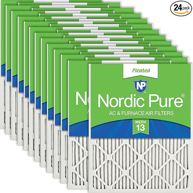 Nordic Pure 18x24x1 Pleated MERV 13 Air Filters 24 Pack by NordicPure