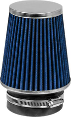 BLUE 3.5" 89 mm Inlet Narrow Air Cone Replacement Performance Washable Clamp-On by RtunesRacing