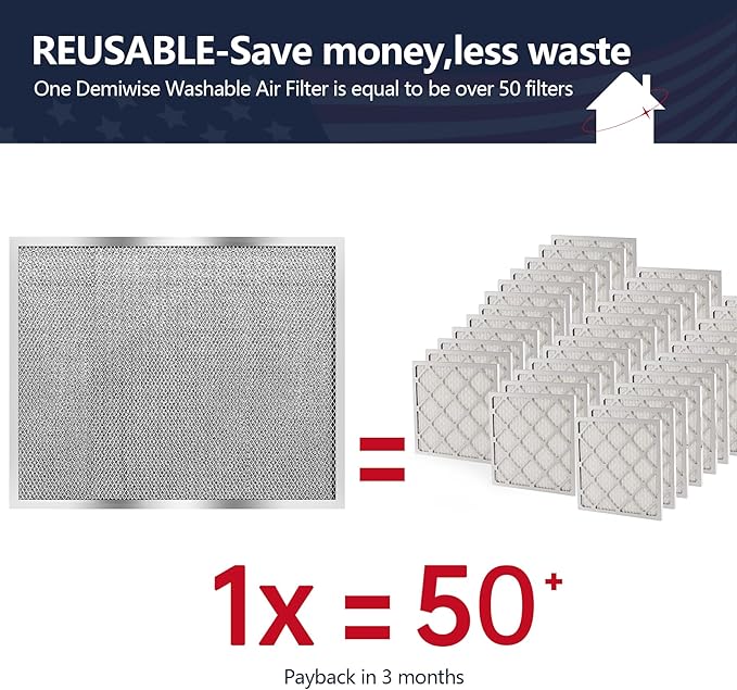 Reusable Washable Aluminum Air Filter, MERV 8, Rectangular, Heavy-duty - Image 2