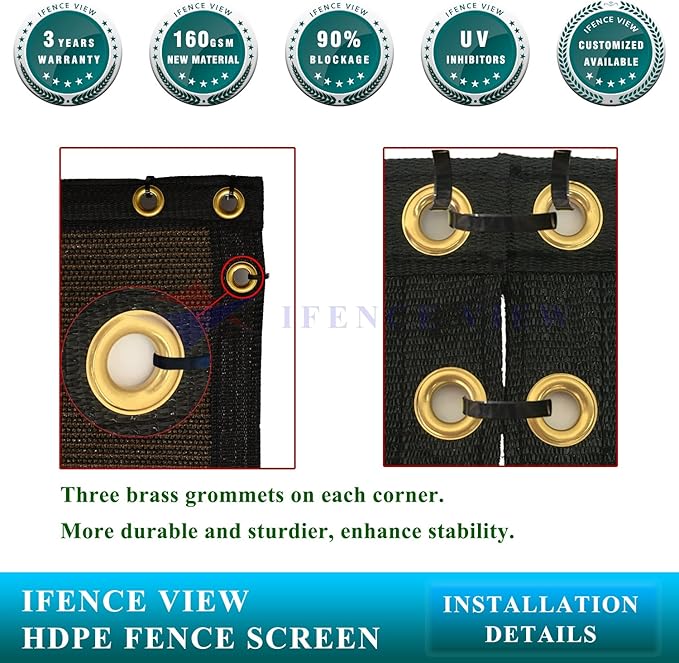Ifenceview 6'x1' to 6'x50' Brown Shade Cloth/Fence Privacy Screen Fabric Mesh - Image 5