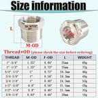 3/4" Male to 3/8" Female NPT Hex Bushing Reducer, 304 Stainless Steel NPT - Image 3