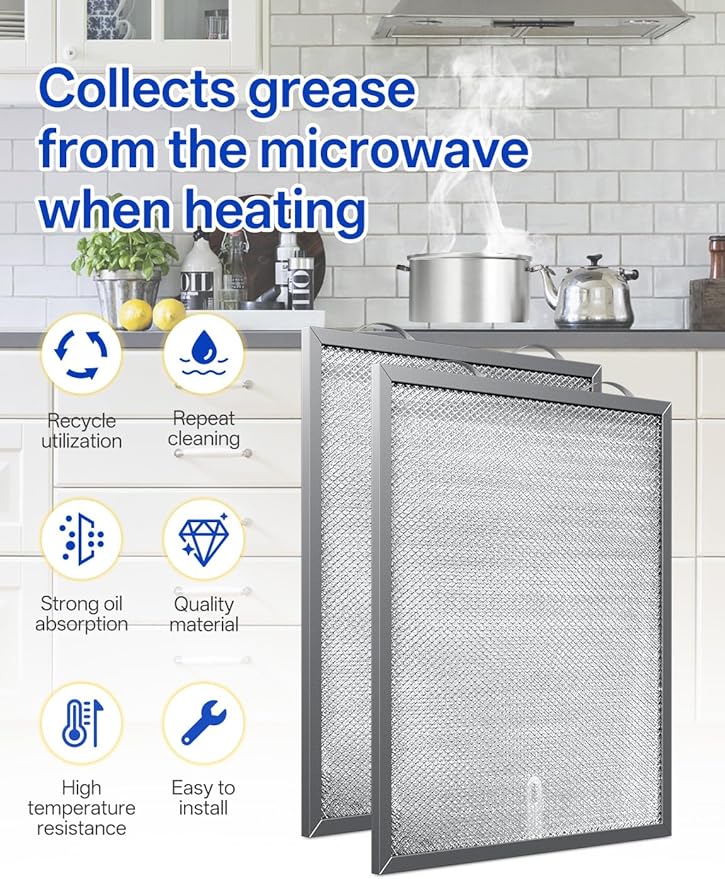 WA6500 QT20000 BPQTF B-roan Stove Hood Vent Filter 11.25"x11.25"x0.38" Aluminum - Image 3