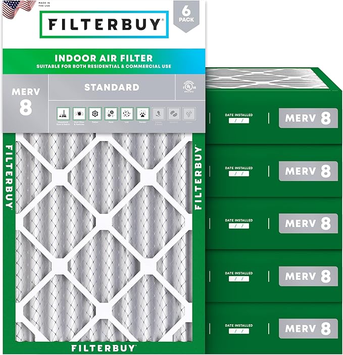Filterbuy 12x30.5x4 Air Filter MERV 8 Essential Dust & Allergy Defense by Filterbuy