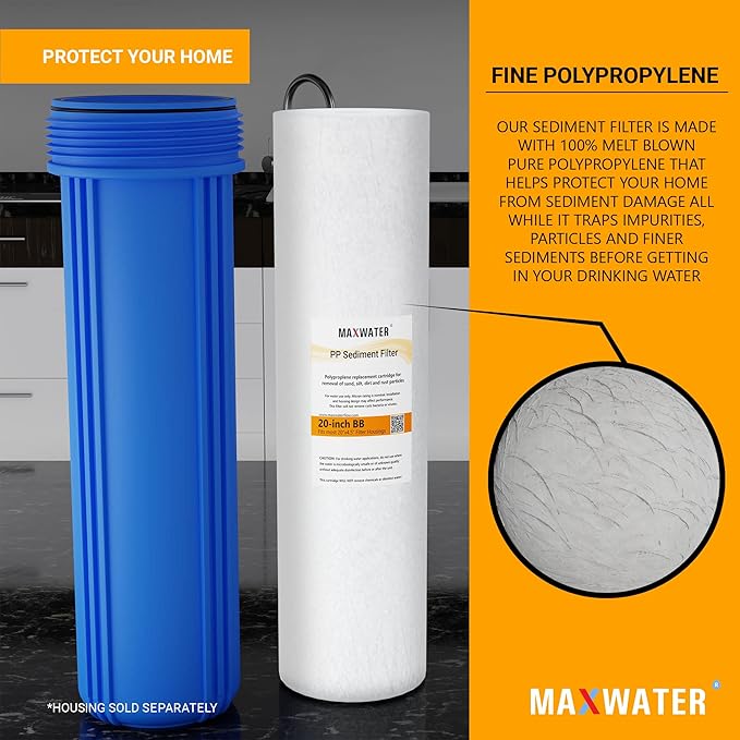 Max Water 5 Micron 20 x 4.5 Sediment Filter 20 inch Whole House BB Water - Image 5