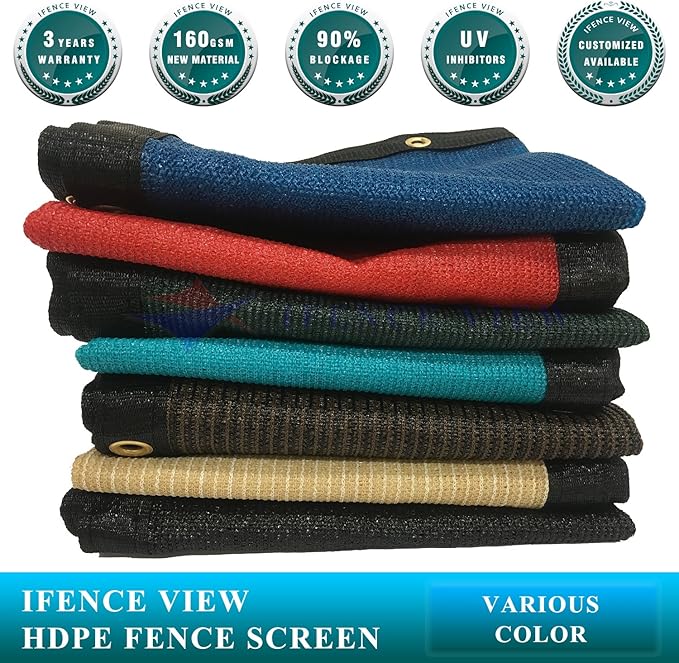 Ifence ViewIfenceview 6'x1' to 6'x100' Brown Shade Cloth Panels Fence Privacy - Image 7
