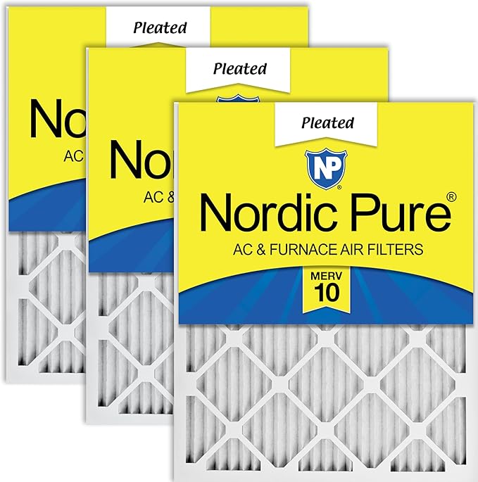 Nordic Pure 14x30x1 Pleated MERV 10 Air Filters 3 Pack by NordicPure