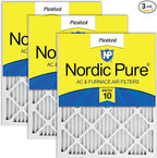 Nordic Pure 25x25x1 Pleated MERV 10 Air Filters 3 Pack by NordicPure