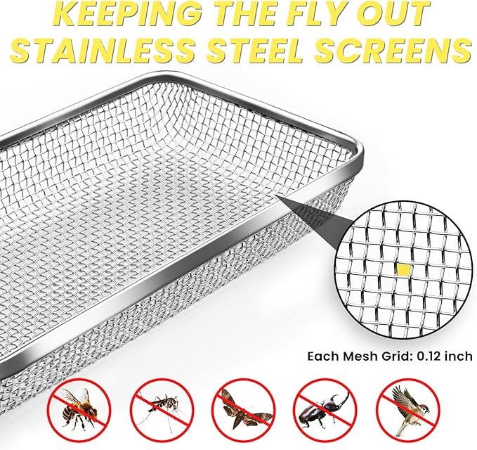 SheeChung RV Furnace Vent Screen, Flying Insect Screen Water Heater Cover - Image 3