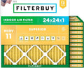 Filterbuy 24x24x1 Air Filter MERV 11 Superior Pet & Allergy Defense, by Filterbuy