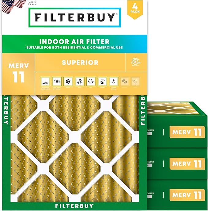 Filterbuy 18x20x4 Air Filter MERV 11 Superior Pet & Allergy Defense, by Filterbuy