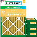 Filterbuy 18x25x4 Air Filter MERV 11 Superior Pet & Allergy Defense, by Filterbuy