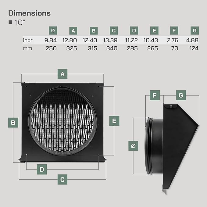 Vent Systems 10" Inch Exhaust Vent Cover - Image 2
