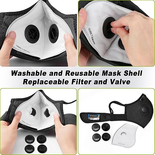 BASE CAMP Upgrade M Plus Dust Mask 2 Pack, Breathable Reusable Dust Face Mask - Image 6