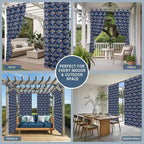 Fish Outdoor Curtains for Patio Vintage National Wind Fish Blue Waterproof - Image 8
