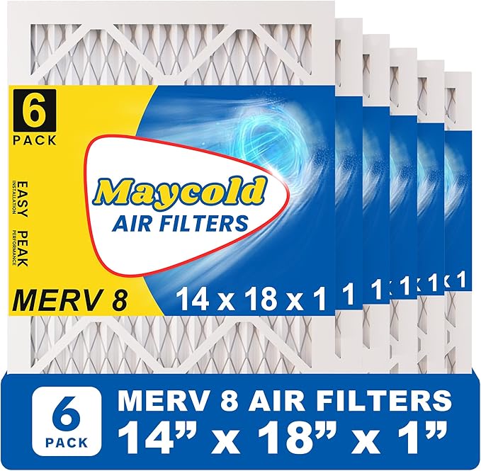 Maycold MERV 8 14x18x1 Furnace Air Filters, Pleated HVAC AC Filters – Actual by Maycold