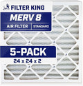 Filter King 24x24x2 Air Filter | 5-PACK | MERV 8 HVAC Pleated A/C Furnace by FilterKing