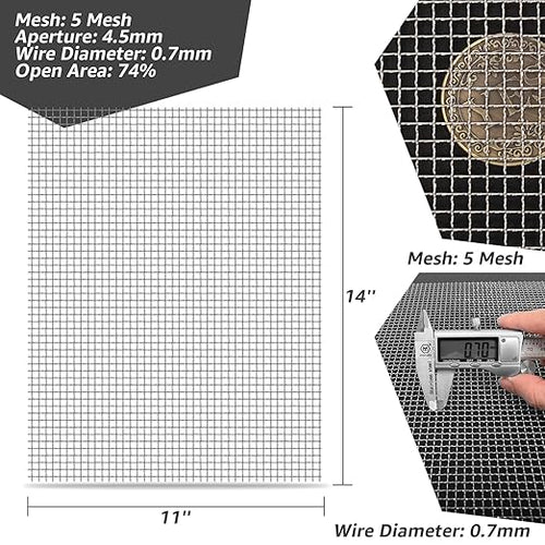 2 Pack 12"x24" Wire Mesh, 5 Mesh Crimped Stainless Steel Mesh, Never Rust - Image 2