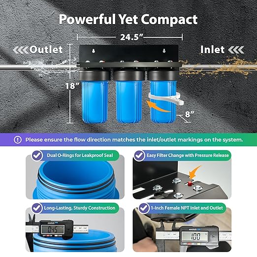 iSpring 3-Stage Whole House Water Filter System, SGS-Tested to Remove Up to 99% - Image 4