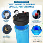 Max Water 20" x 4.5" Whole House Water Filter Housing, Big Filter Blue - Image 3
