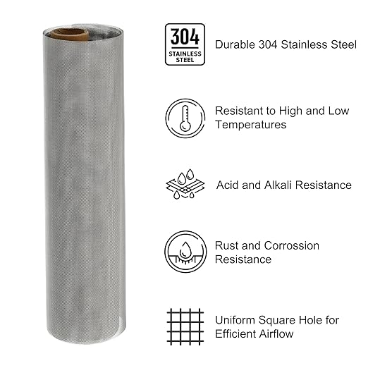 PATIKIL 40" L x 10" W Woven Wire Mesh, 50 Mesh 304 Stainless Steel Air Vent - Image 3