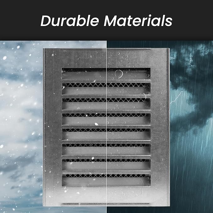 Repa Market 20" x 8" Inch Galvanized Steel Black Soffit Air Vent Cover - Image 4