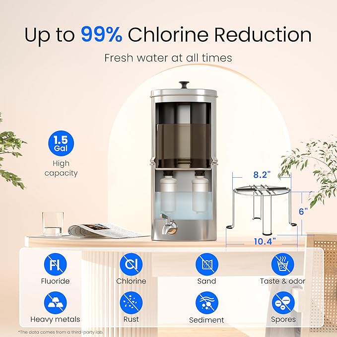 Waterdrop 1.5 Gallons Gravity-fed Water Filter System, NSF/ANSI 42&372 Standard - Image 4